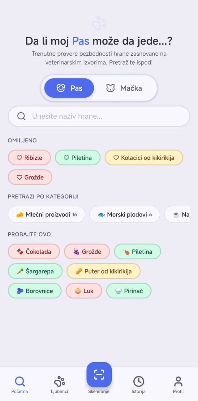 Lumis Paw app home screen